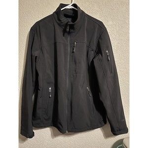 Free Country Men' Medium Black Full Zip Fleece Insulated Soft Shell Jacket